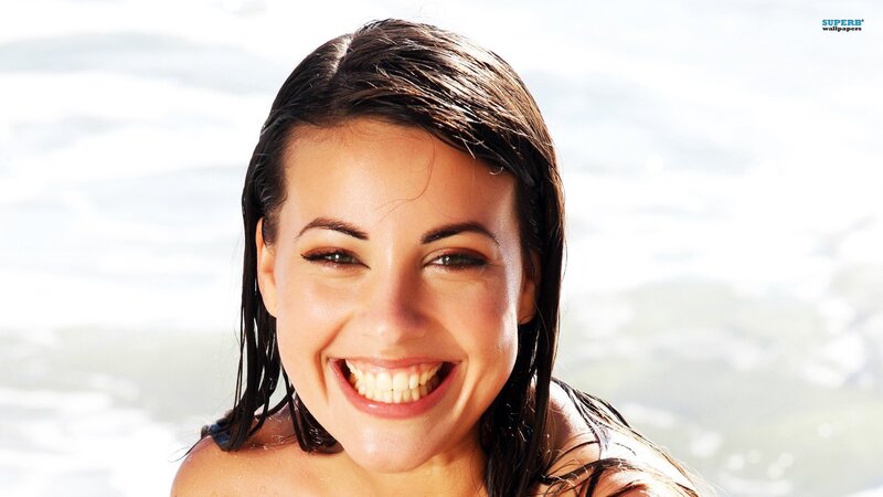 Woman with Wet Hair — Brown, Happy, Afternoon, Photograph