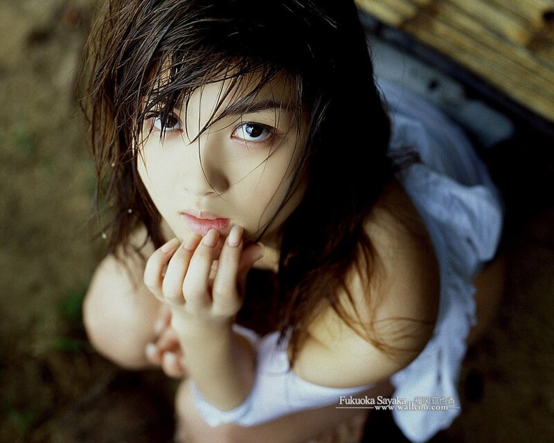 Woman with Wet Hair — Brown, Intense, Photograph, White Top