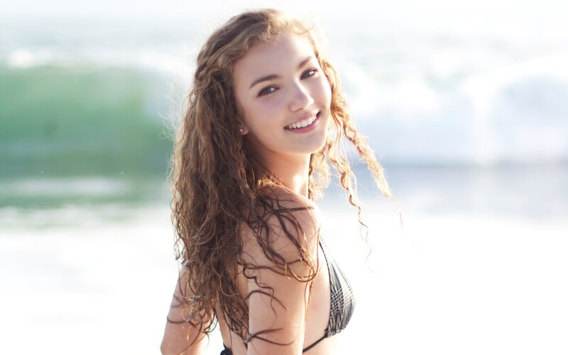 Woman with Wet Hair — Brown, Serene, Afternoon