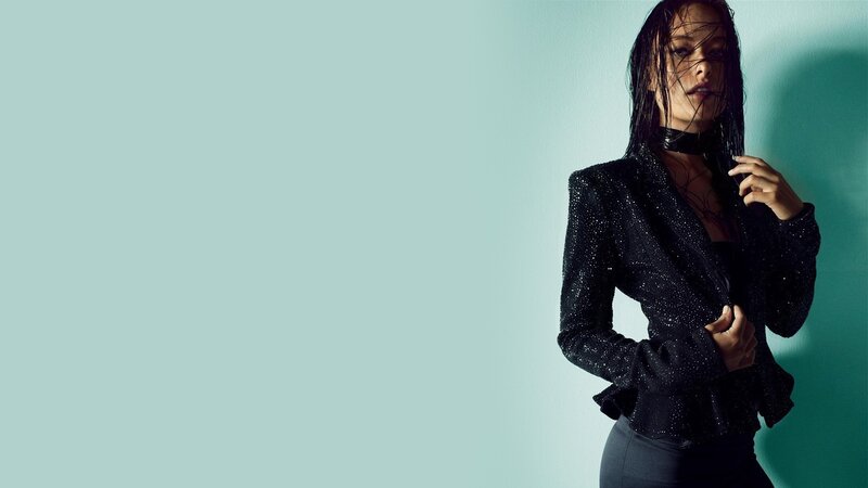 Woman with Wet Hair — Teal, Dramatic