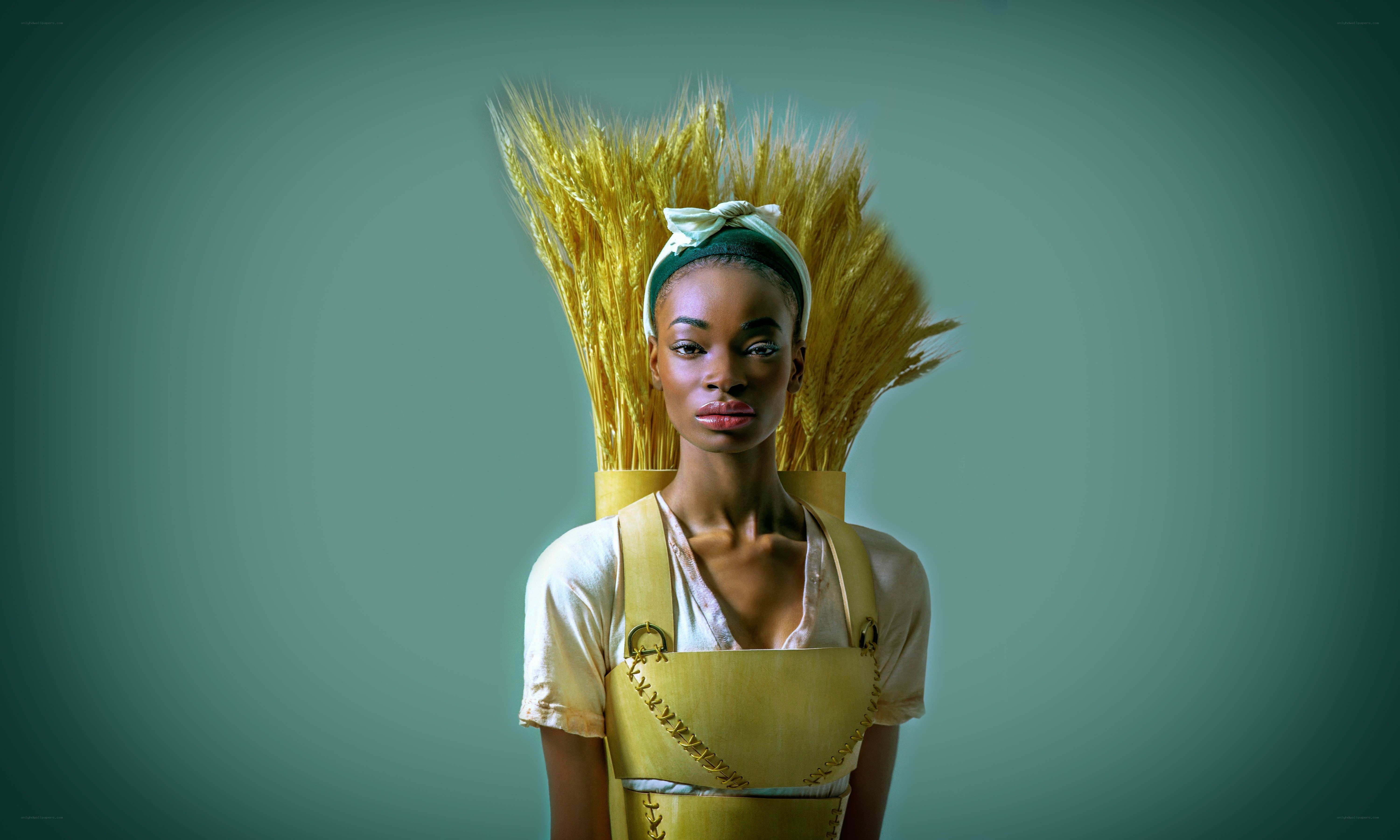 woman with wheat crown
