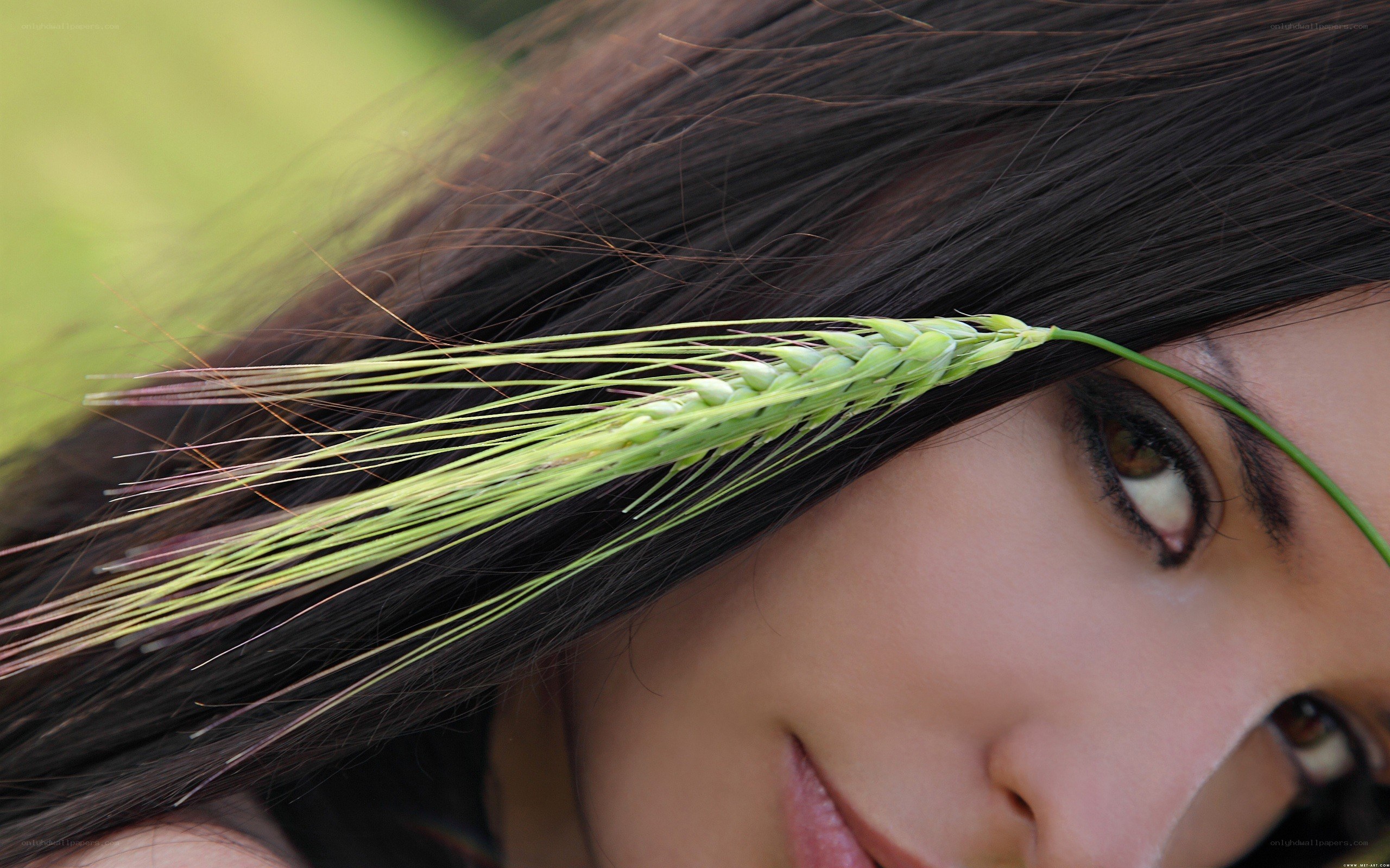 woman with wheat stalk