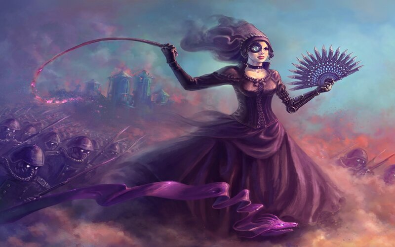 Woman with Whip and Fan