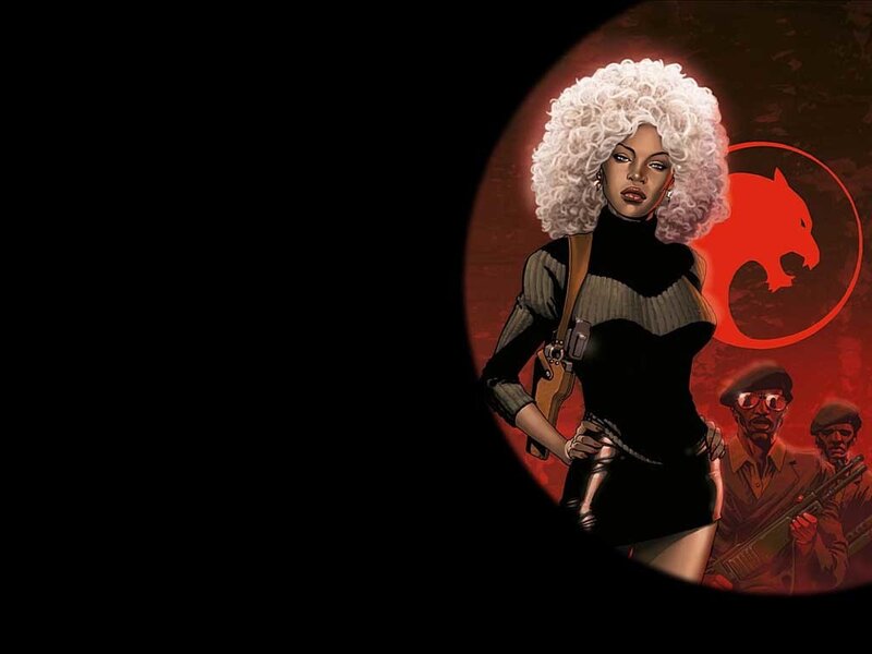 Woman with White Afro