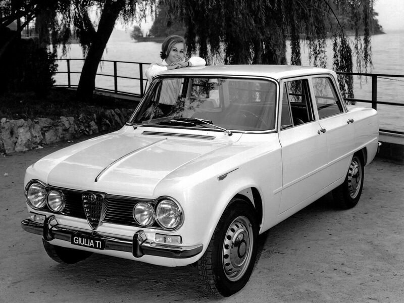 Woman with white Alfa Romeo Giulia