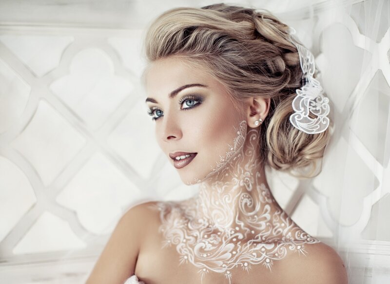 Woman with White Body Art