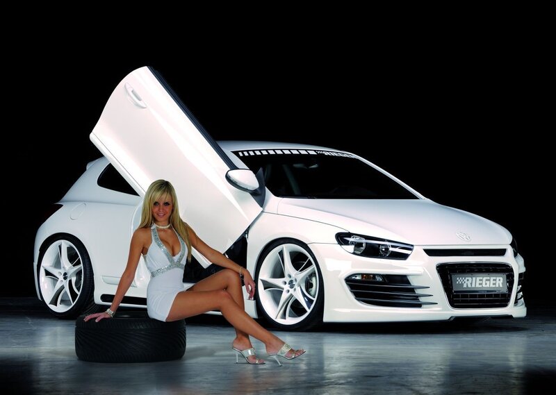 woman with white car