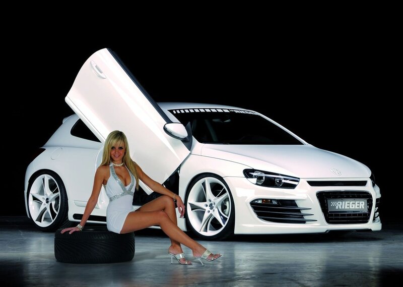 Woman with white car