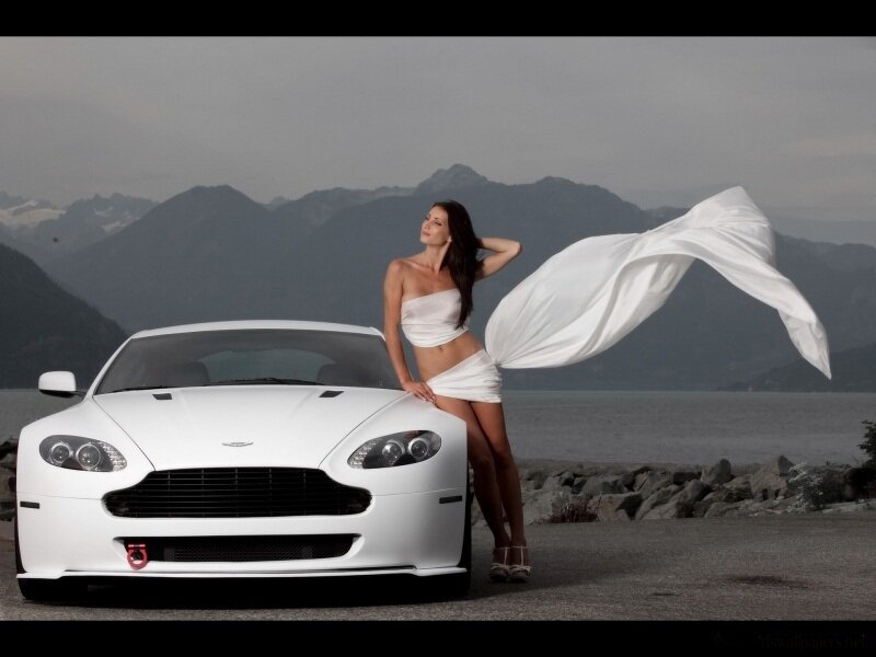 Woman with White Car — Dramatic