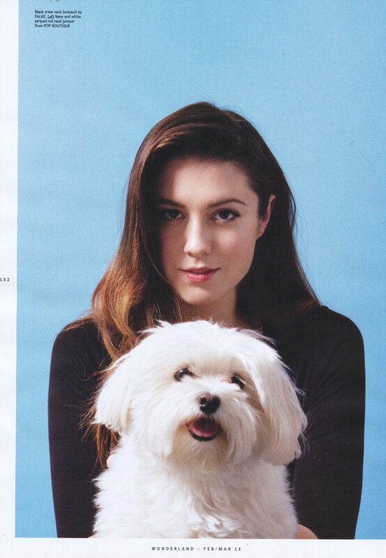 Woman with white dog