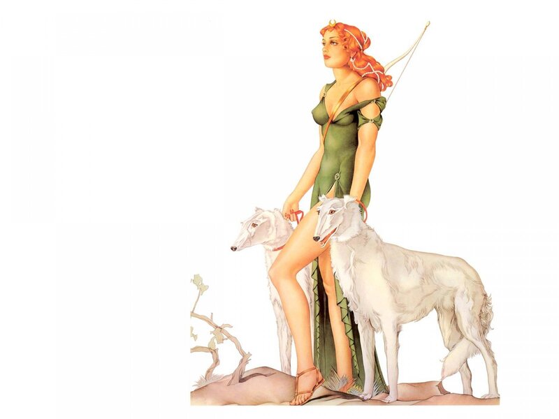 woman with white dogs