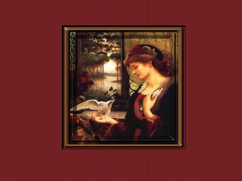 Woman with White Dove — Red