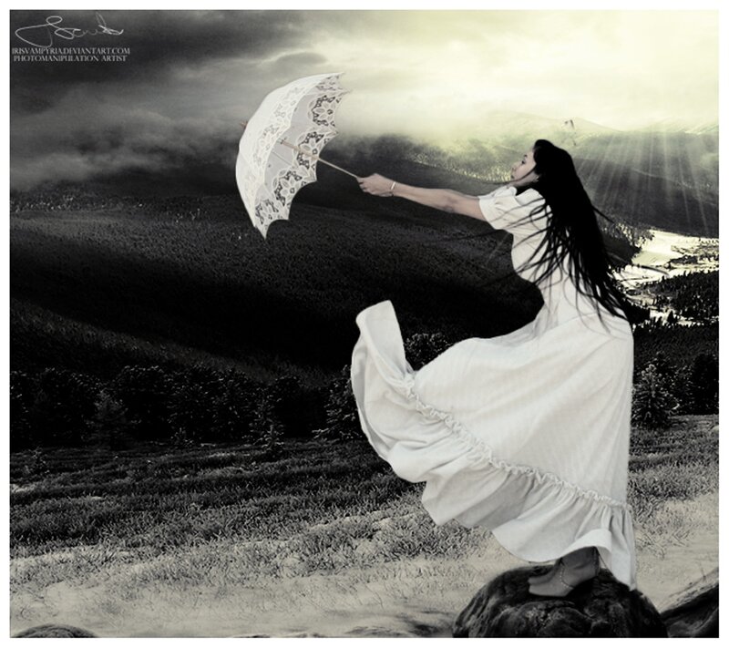 Woman with White Dress — Dramatic