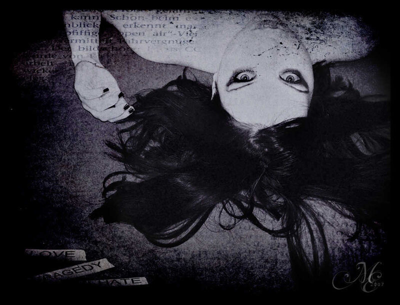 woman with white face paint