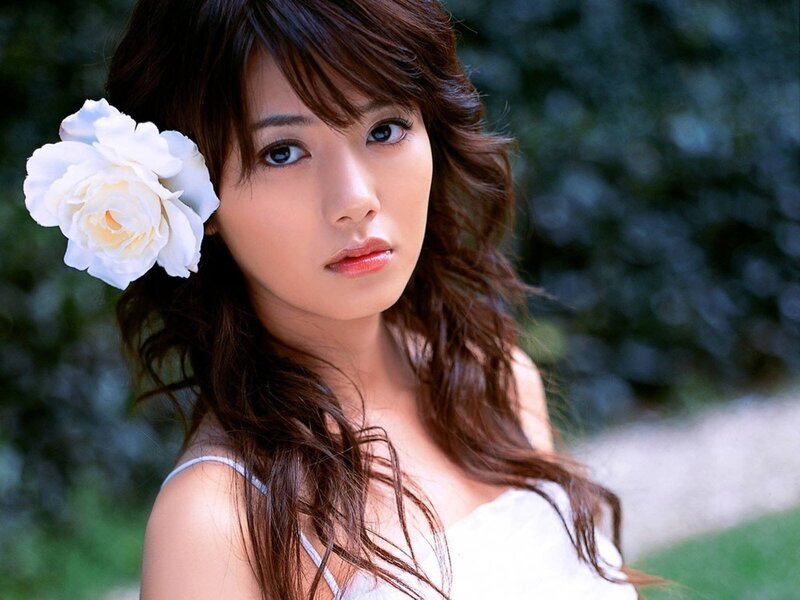 Woman with White Flower — Calm