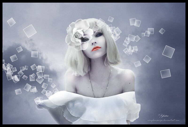 Woman with White Flower — Dreamy