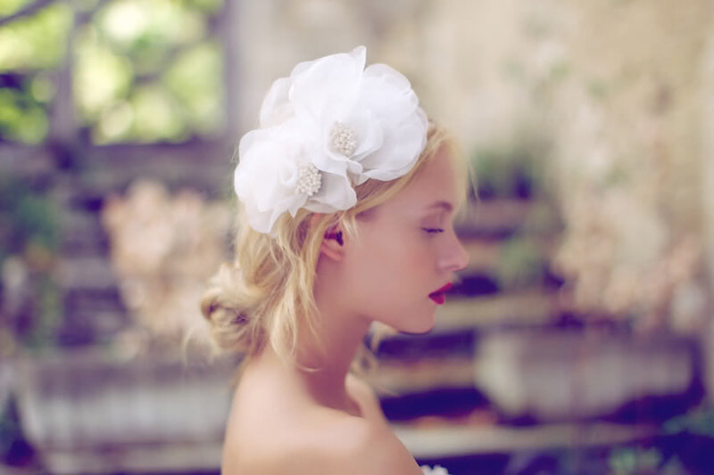 Woman with White Flower — Serene, Photograph, Hair