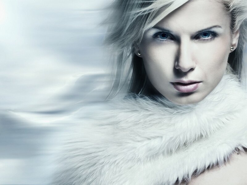 Woman with White Fur Collar