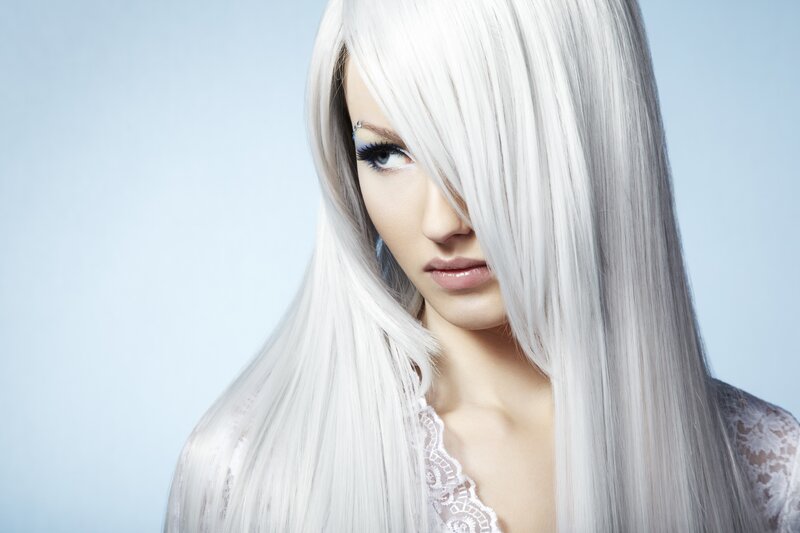 woman with white hair