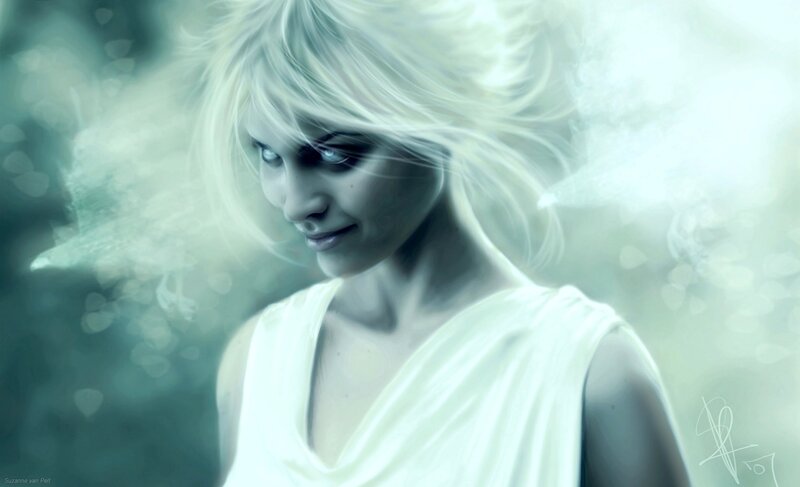 woman with white hair