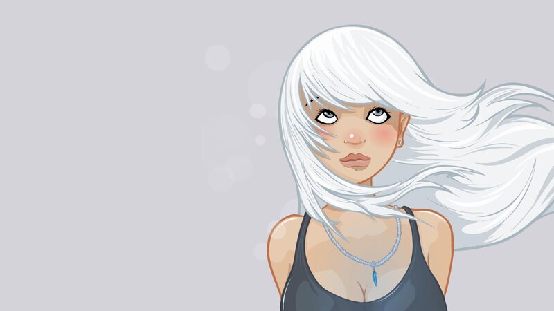 woman with white hair