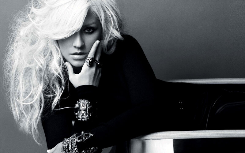 Woman with White Hair — Black, Dramatic, Photograph, Rings