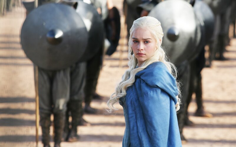 Woman with White Hair — Blue, Dramatic, Afternoon