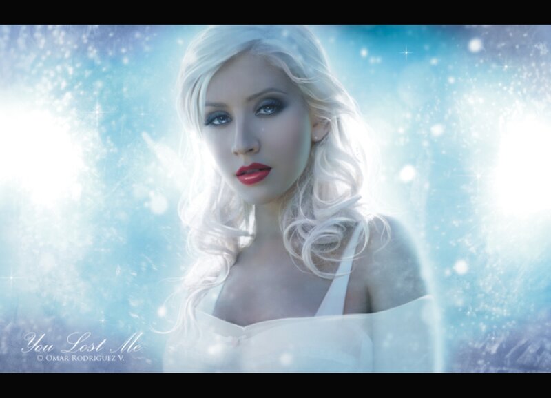 Woman with White Hair — Blue, Ethereal, Photograph