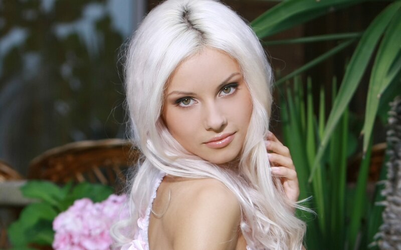 Woman with White Hair — Calm, Photograph