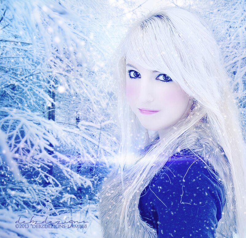 Woman with White Hair — Cold, Winter, Digital Art