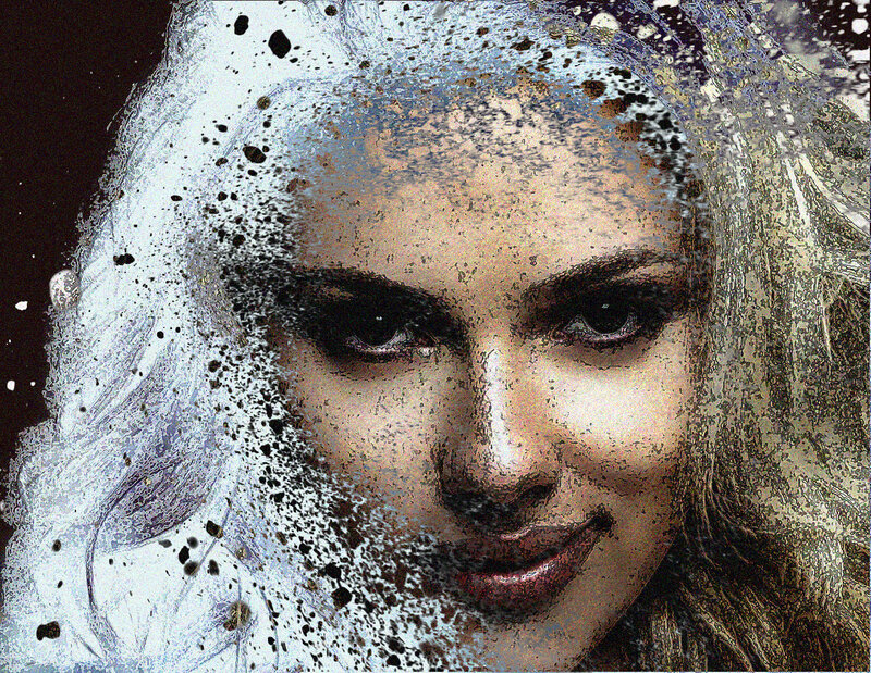 Woman with White Hair — Dramatic, Digital Art, Face
