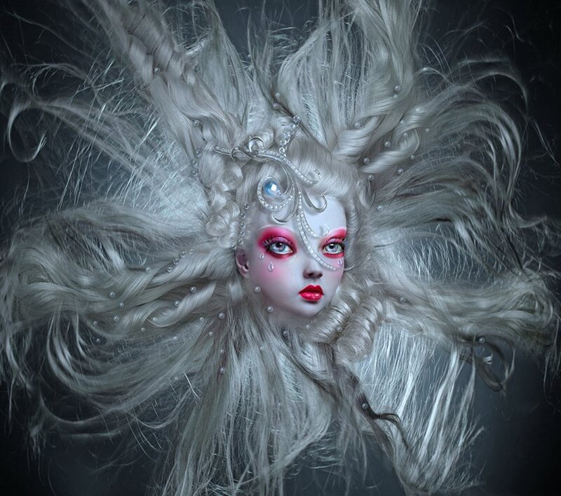 Woman with White Hair — Dramatic, Digital Art, Makeup