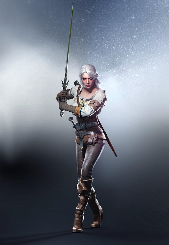 Woman with White Hair — Dramatic, Night, 3d Render