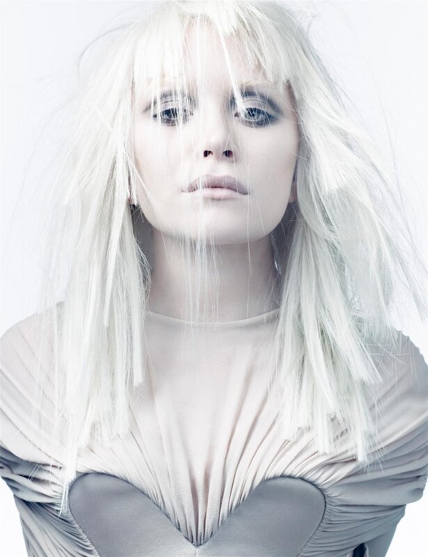 Woman with White Hair — Dramatic, Photograph, Dress, Makeup