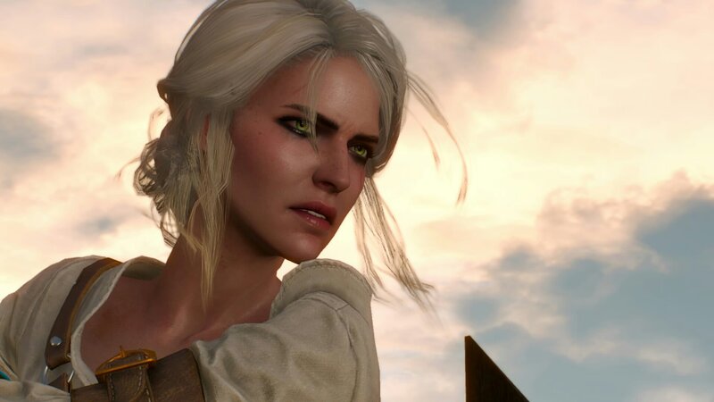 Woman with White Hair — Dramatic, Sunset, 3d Render