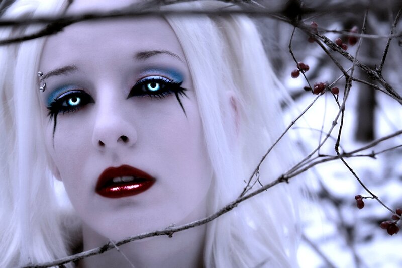 Woman with White Hair — Dramatic, Winter