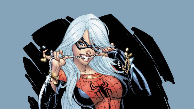Woman with White Hair — Red, Dramatic, Manga