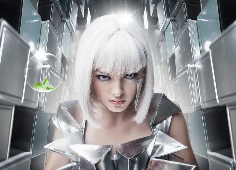 Woman with White Hair — Silver