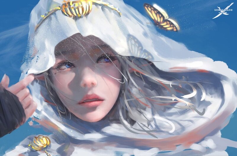 Woman with White Hood