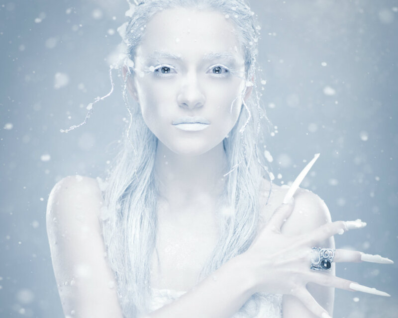 Woman with White Makeup — Cold