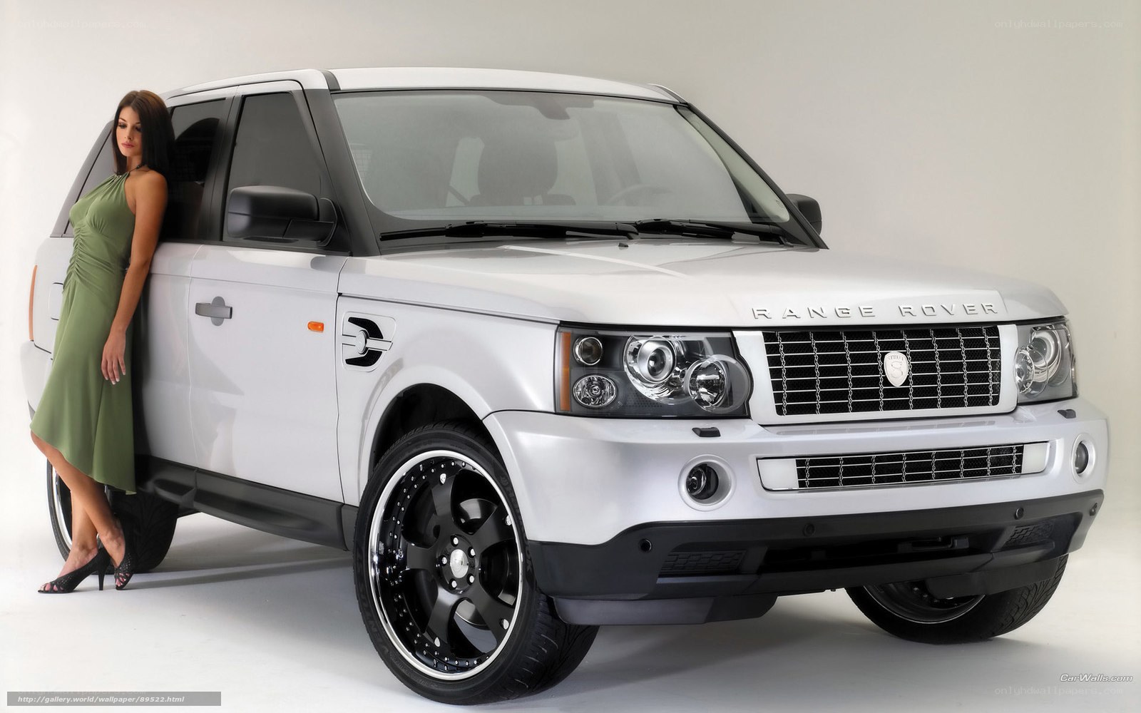 woman with white range rover