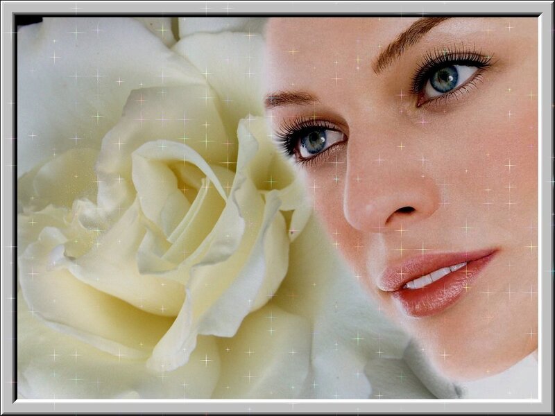 woman with white rose
