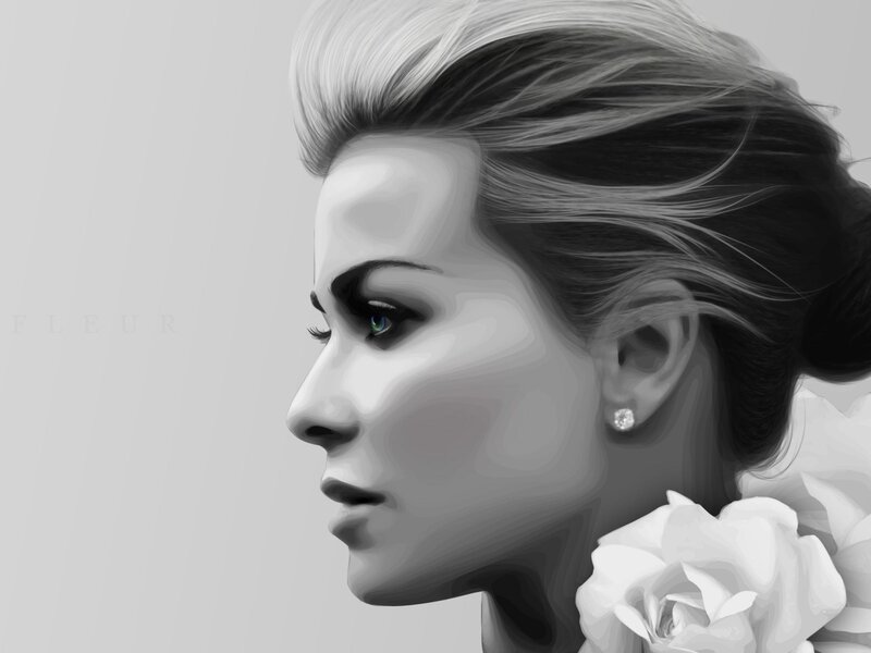woman with white rose