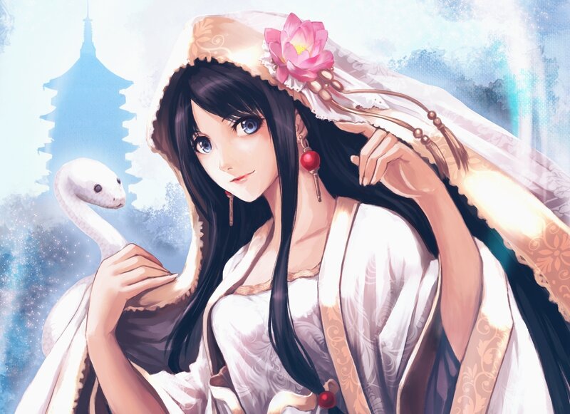 Woman with White Snake
