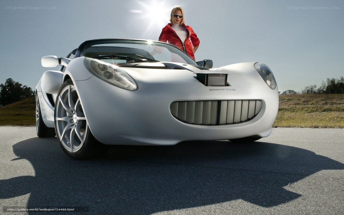 woman with white sports car