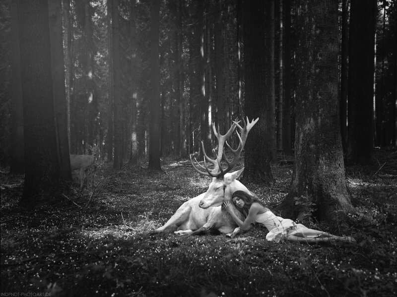 Woman with White Stag