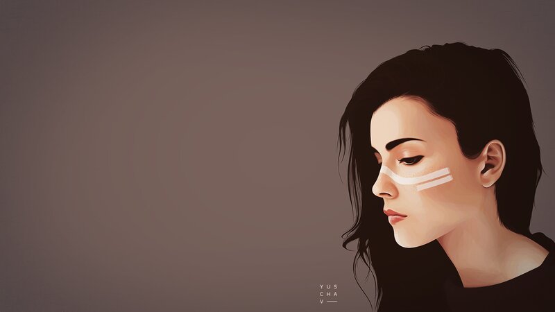 Woman with White Tape