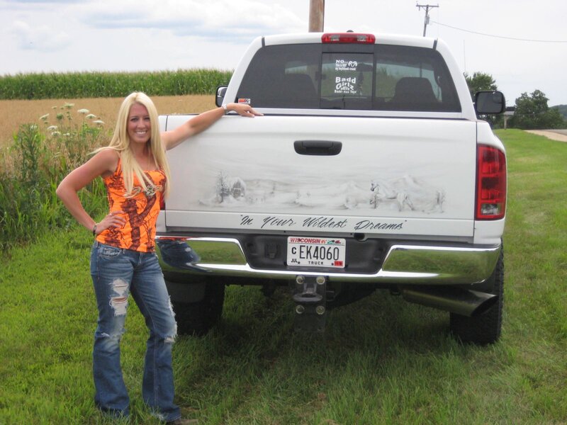 Woman with White Truck
