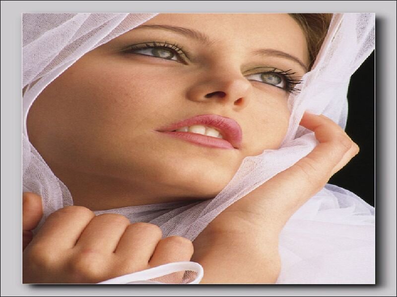 woman with white veil