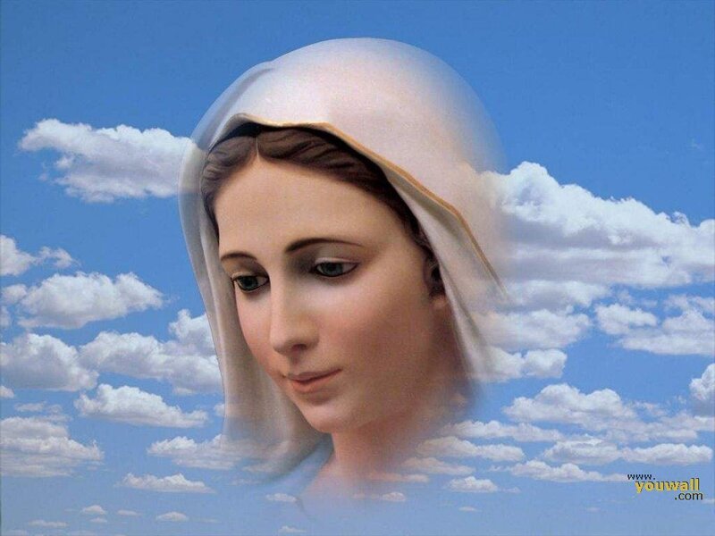Woman with White Veil — Blue